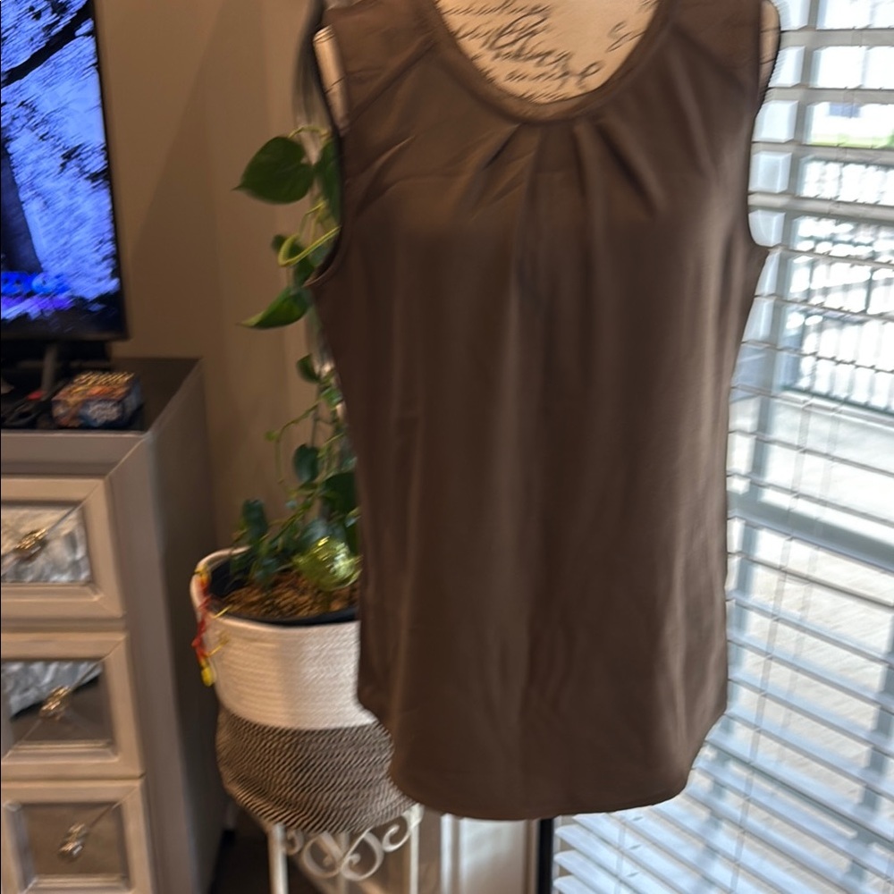 Elegant Brown Sleeveless Top